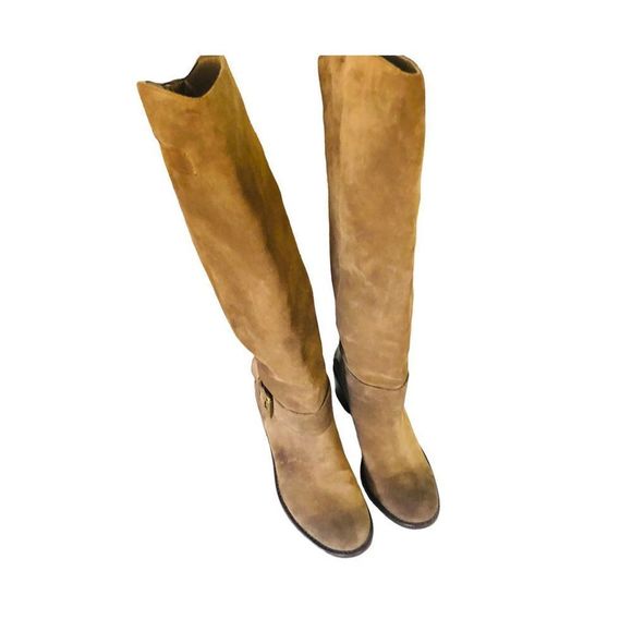 INC International Concepts Tall BrownSuede Boots with Buckle and Leather Back Si - Picture 10 of 15